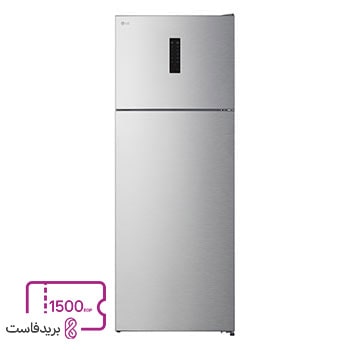 صورة أمامية لثلاجة المجمد العلوي بسعة 450 لتر باللون الفضي مع ميزة Multi Air Flow وInverter Compressor وTotal No Frost(GTF452SVAN)